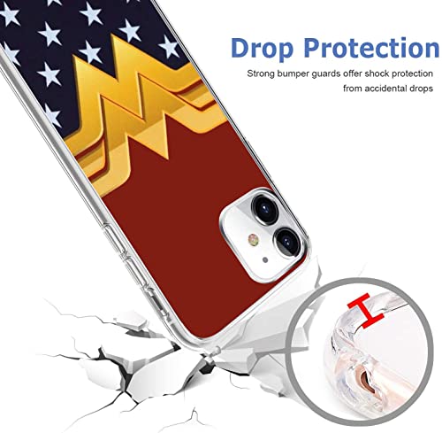 Xiadn Compatible With Iphone 11 Case, Cool Design Premium Soft Silicone Full-Body Protective Clear Case For Men/Women/Girl/Boy (Powerful-Wonder-Woman-4), (6.1 Inch) #TOP3