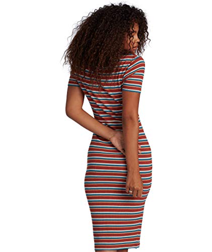 Roxy Women's Bring It On Buttoned Dress, Marsala Retro Paradise 211, S #TOP2