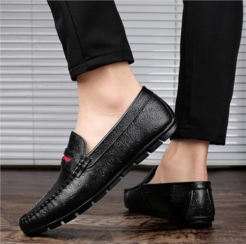 Men's Loafers Shoes Simple Leather Comfortable Anti-Slip Flat Heel Casual Outdoor Slip-ons for Traveling Driving Office and Work4