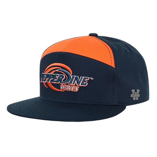 Pepperdine University Waves PU 7 Panel College Caps Navy Blue