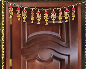 Brown Leaf Handmade Sathiya Bandarwal Bandhawar Toran for Door & Wall Hanging for Diwali Navratri & Home Inauguration & Decoration