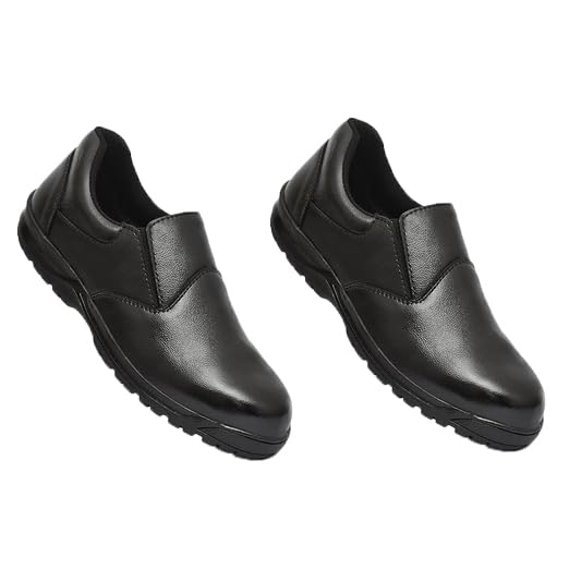 Ninja Genuine Leather Steel Toe (Pack of 2)| Slip-Resistant Safety Shoes | Lightweight & Durable | Waterproof Construction Work for Men's, (Combo, Black,Size 08)-image-28