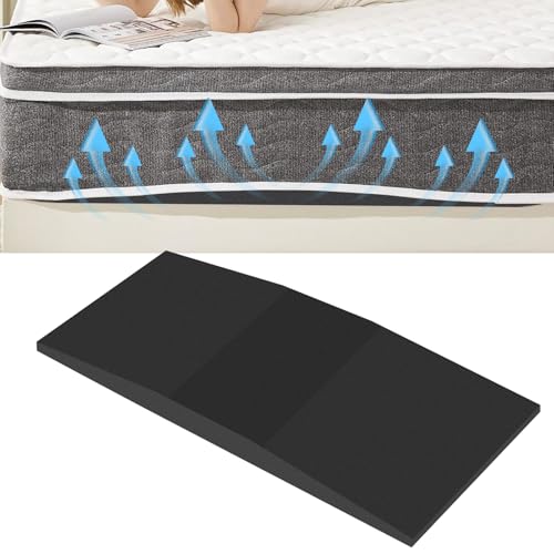 Sagging Mattress Support Board - 50D High-Density Foam, Curved Design for Targeted Support, 47"x25"x2" Under Mattress Helper to Fix Sag & Improve Sleep (Black)