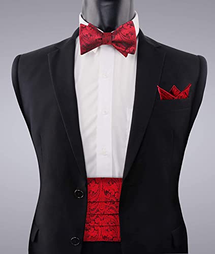 Image of Alizeal Mens Paisley Adjustable Bow Tie Set