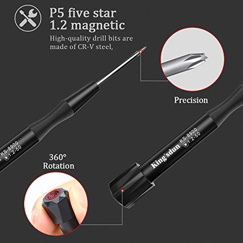 Kingsdun Pentalobe P5 Five-star 1.2 Magnetic Screwdrive for Macbook Pro Retina/Macbook Air Battery,Macbook Pro Retina/Macbook Air Trackpad, Macbook Pro Retina/Air Keyboard/Retina/Air Assembly