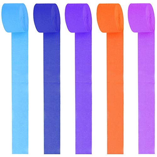 image for Neworkg 12 Rolls Party Streamers Rainbow Crepe Paper Streamer for Part