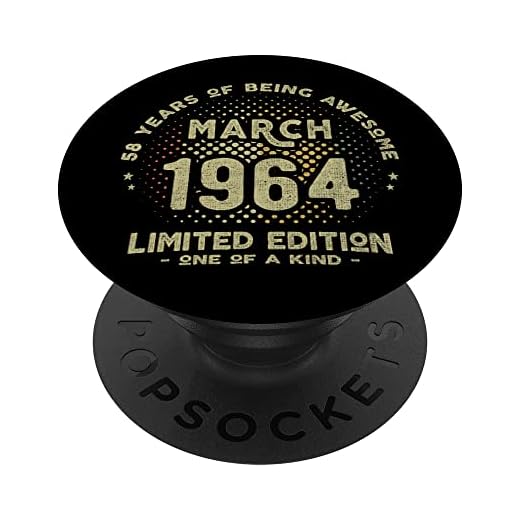 Regalo 58 años Cumpleaños Hombre Mujer - Marzo 1964 PopSockets PopGrip Intercambiable