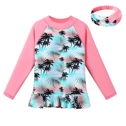 Image of TFJH E Girls & Boys Long Sleeve Rashgurad Swimsuit UPF 50+ Kids Swimwear Sunsuits