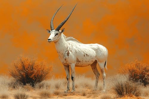 KY-link Kit de broderie pour débutants, Oryx debout aube du désert, loisirs créatifs, point de croix, fournitures faciles, broderie au point de croix, cadeau pour décoration d'intérieur, 40,6 x 50,8