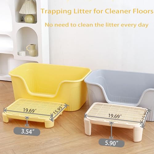 Image of Cat Litter Mat Litter Trapping Mat,19.69 inchX15.95 inchX5.90 inchLitter Box Mat,Waterproof Cat Mats for Litter Large,Easy Clean,Non-Slip Litter Mat for Cat,Urine-Proof Kitty Litter Catcher Mat,Washable (Grey)