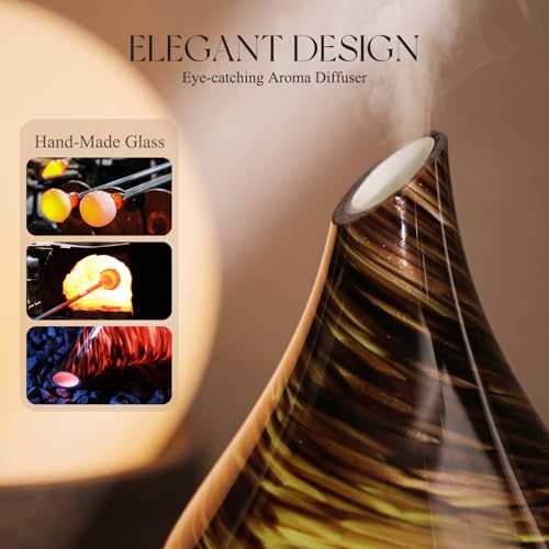 Porseme Essential Oil Diffuser 150ml Handmade Glass Diffuser 6H Runtime — view 5
