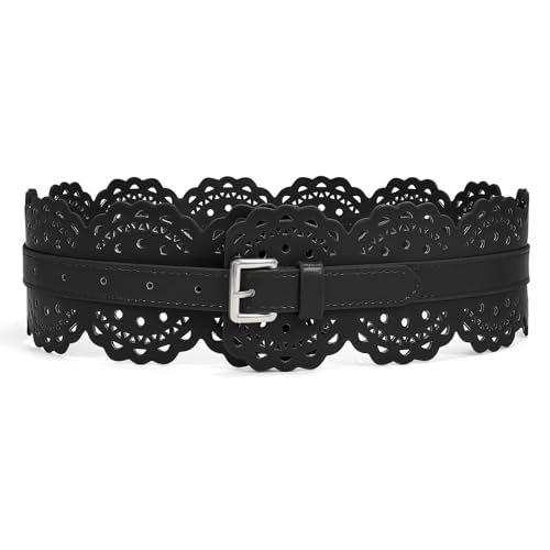 XZQTIVE Wide Leather Belts For Women Obi Belt For Dresses