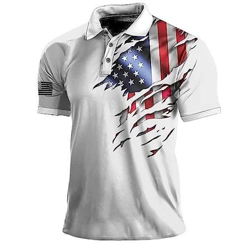 Polo Táctico para Deportes Al Aire Libre para Hombre, Camiseta Polo De Manga Corta con Estampado De...
