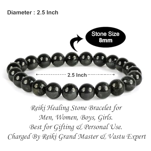 Image of Reiki Crystal Products Natural Crystal Stone 8 mm Round Bead Bracelet for Men & Women | Stretchable Gemstone Bracelet for Meditation, Yoga, Reiki & Daily Wear