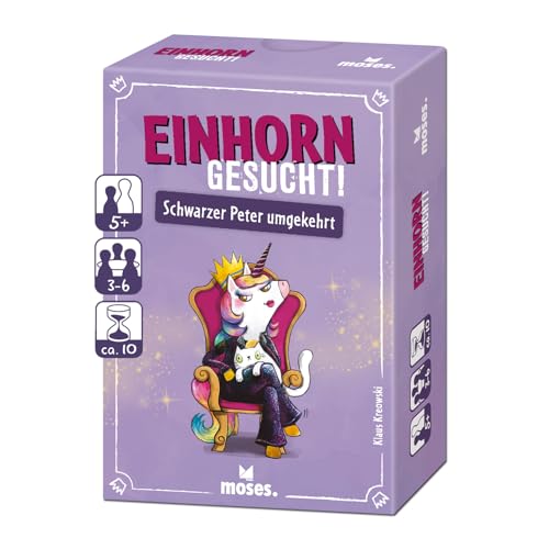 Moses. Einhorn gesucht, Einhorn-Kartenspiel nach dem Schwarzer-Peter-Prinzip, umgekehrter Spielklassiker mit magischem Twist, Familienspiel & Reisespiel für Kinder ab 5 Jahren