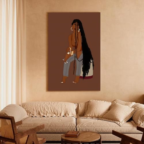 Peinture murale femme afro pour créer une ambiance chaleureuse dans la chambre