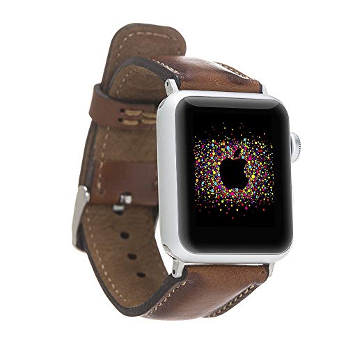 Best Deal 🛒 Bouletta Case Genuine Leather Replaceable Watch Band Wrist Strap for Apple Watch Series SE-6-5-4 ( 40 mm ) / 3-2-1 ( 38 mm ) ( Rustic Tan, Silver Adaptor ) Top Brands Bouletta Case Genuine Leather Replaceable Watch Band Wrist Strap for Apple Watch Series SE-6-5-4 ( 40 mm ) / 3-2-1 ( 38 mm ) ( Rustic Tan, Silver Adaptor )