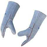 PerfeSafe Welding Gloves 16 Inches, Heat Resistant 932℉ Leather Welding Gloves for MIG, TIG, Stick, Long Sleeve Grill Gloves for Welding, Fireplace, BBQ, Oven, Furnace, Wood Stove, Animal Handling