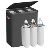 【TRI DES VÊTEMENTS FACILITÉ】Grâce à ses 3 compartiments, ce panier à linge vous permet de trier facilement vos vêtements foncés, clairs et colorés, et ainsi de gagner du temps au moment de la lessive