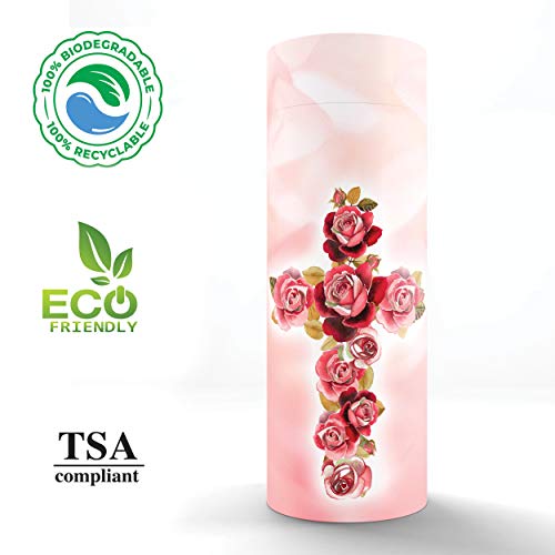 Image of Holy Roses Scattering Tubes for Human Ashes TSA Approved Scattering Urn and Eco-Friendly Biodegradable Urns for Human Ashes & Biodegradable Urn for Burial at Sea