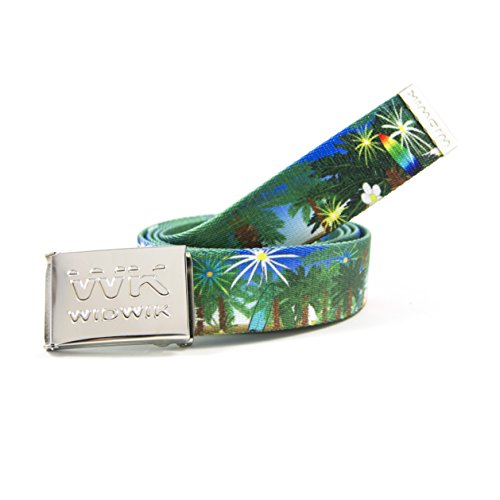 Cinturón Aloha con tablas de surf, bodyboard, palmeras y flores Hawaianas Widwik