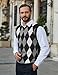 COOFANDY Mens Casual Slim Fit V-Neck Rhombus Business Knitwear Sweater Vest,Large,Black