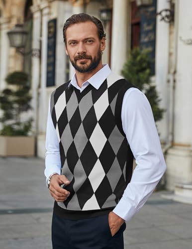 Chaleco de punto para hombre confeccionado en suave algodon premium con cuello en V 2