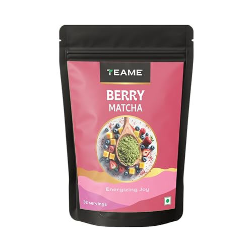 Image of TE-A-ME Berry Matcha Tea Powder, 50g (33 Servings) | No Artificial Sweeteners | Premium Grade | Flavoured Matcha