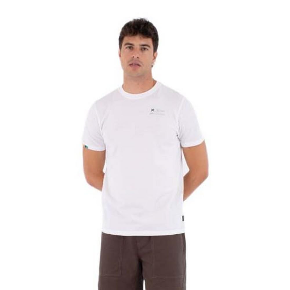 Hurley Mens Short Sleeve Helio Indonesia Photo T-Shirt, White, S EU