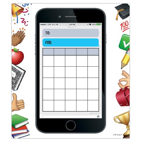 Creative Teaching Press Incentive Chart Emoji Fun Smart Phone Fun Student Incentive Charts, Ctp 0695