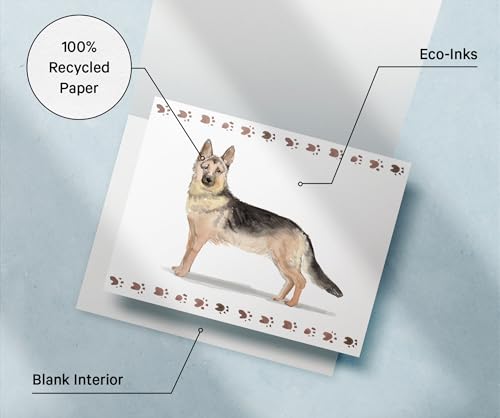 Image of Twigs Paper German Shepherd Thank You Cards, 12 Dog Stationery Note Cards