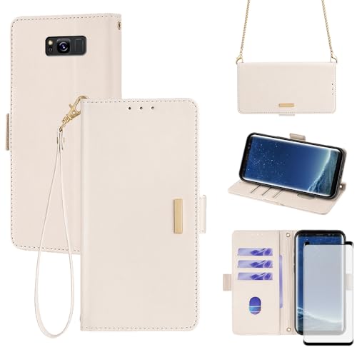 Étui pour Samsung S8 Asuwish avec protège-écran verre et blocage RFID