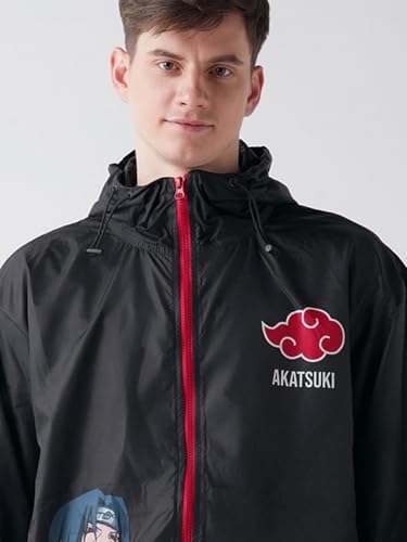 Image of Bewakoof X Naruto Itachi Men's Nylon Oversized Fit Hooded Windcheater Jacket | Bewakoof Air 1.0 | Jacket for Men Winter Wear