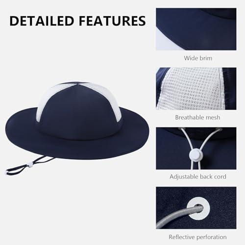 Image of BASSDASH Kids UPF 50+ Wide Brim Sun Hat for Summer Beach Outdoor