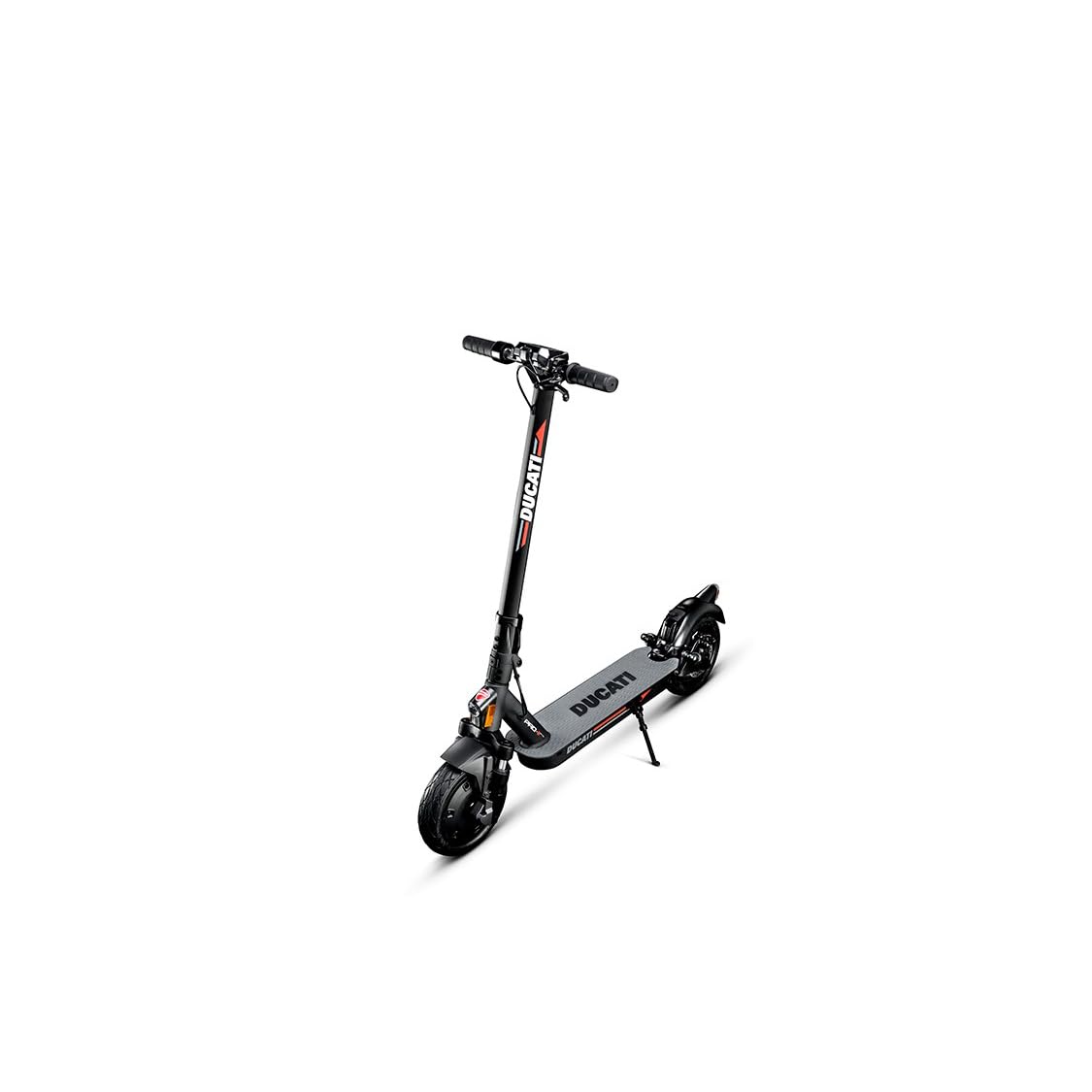 Ducati Pro-II Evo Advanced Safety, skuter elektryczny, strzałki kierunkowe, składany, podwójny hamowanie, elektroniczny dzwonek, pełne zawieszenie, zasięg 40 km, silnik 350W