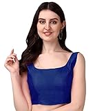Anantdiva Women's Silk Saree Blouse Readymade Indian Bollywood Style Party Wear Sari Blouse Tunic Top for Saree (Navy Blue, 38)