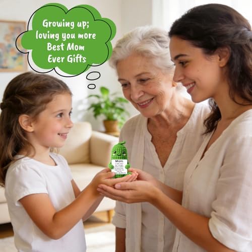 Jettryran Mothers Day Birthday Gifts for Mom from Daughter Son Handmade Positive Crochet Pickle “Big Dill”Gift for Mother in Law Stepmom Bonus First for New Mom I Love You Mama Small Decor — view 6