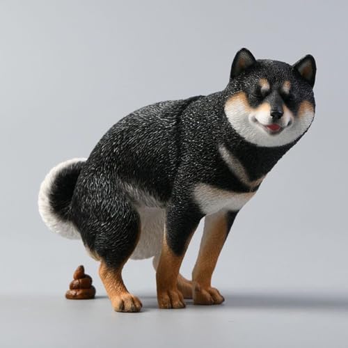 Estatua de Shiba Inu Mini, Figura de Resina Negra miniatura 5