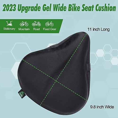 image for Zacro Wide Bike Seat Cushion - Honeycomb Gel Bike Seat Cover for Men &