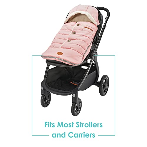 JJ Cole Bundle Me - Urban, Toddler Bunting Bag, Baby Stroller Cover & Baby Car Seat Cover, Blush Pink
