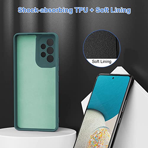 Image of LOXXO Microfiber Candy Case Compatible for Samsung Galaxy A32 4G Shockproof Slim Back Cover Liquid Silicone Bumper Camera Protective Phone Cover (Forest Green)