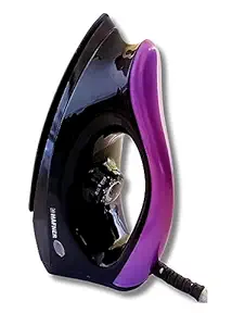 HAFNER AZURE 1000-watt Dry Iron With American Heritage Sole Plate, Aerodynamic Design, Easy Grip Temperature Knob & 2 years Warranty. (PURPLE COLOR)