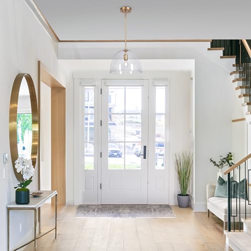 Image of KSANA Gold Glass Pendant Light, Oversized Modern Glass Dome Pendant Lighting for Kitchen Island, Dining Room, Hallway, Foyer, Bedroom