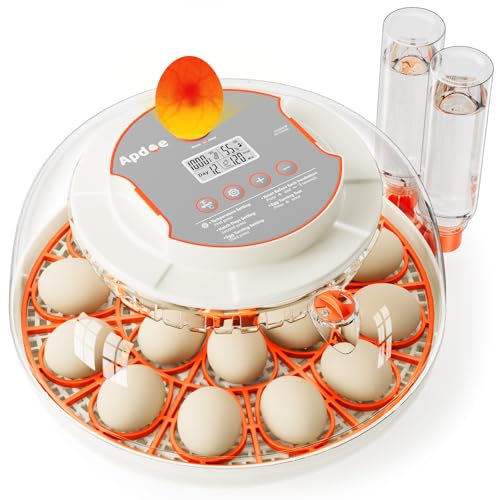 18 Egg Incubator, Automatic and Adjustable Egg Turning, Egg Candler, Temperature and Humidity...