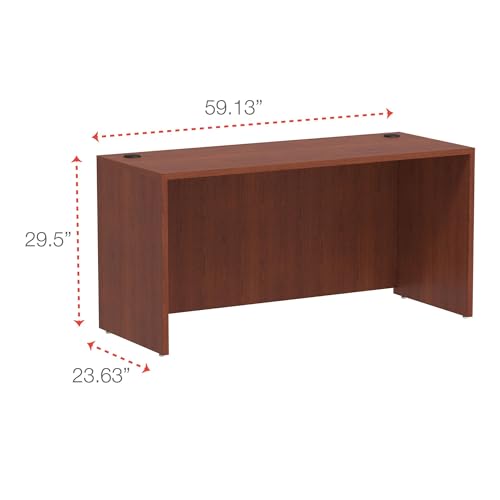 Alera Valencia 60 by 24 by 29-12-Inch Credenza Shell, Medium Cherry Frame/Top - Image 2