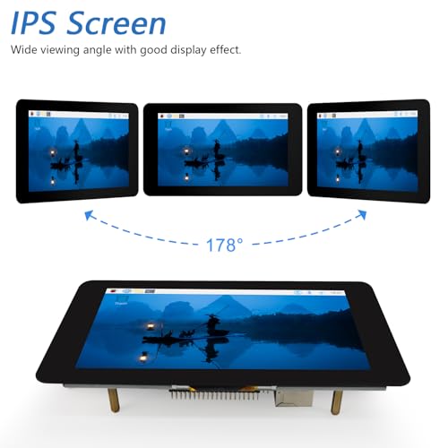 Image of FREENOVE 7 Inch Touch Display for Raspberry Pi 5 4 B 3 B+ A+, 800x480 Pixel IPS Monitor, 5-Point Capacitive Touchscreen, Driver-Free MIPI DSI Port