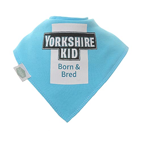 Image of Ziggle - Bandana Dribble Bibs - Cotton Front Baby Bibs Newborn to 24 Months - Newborn Gifts - Baby Bibs For Comfortable Kids - Yorkshire Kid Blue