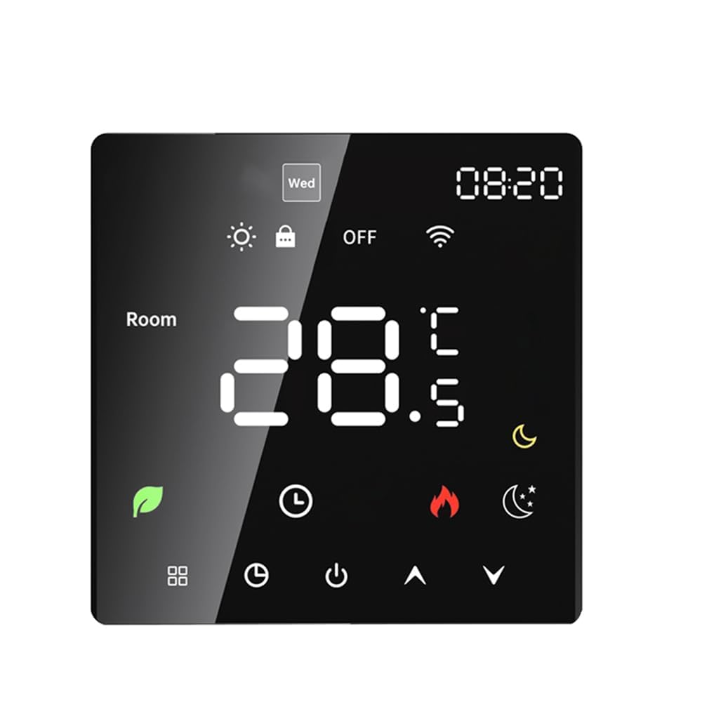 Termostato di riscaldamento a pavimento, termostato ambientale, termostato di riscaldamento, elettrico intelligente, WiFi, touch screen, controllo tramite (riscaldamento dell'acqua