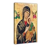 Póster artístico de la Virgen María de Nuestra Señora del Perpetuo Socorro y arte de pared, marco moderno para decoración de dormitorio familiar, 30 x 45 cm