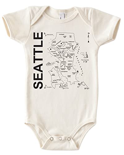 Image of MAPTOTE Map One Piece-Unisex Baby Organic Cotton Short Sleeve Bodysuits-Various Sizes 3-18 Months-City Specific-Made in USA